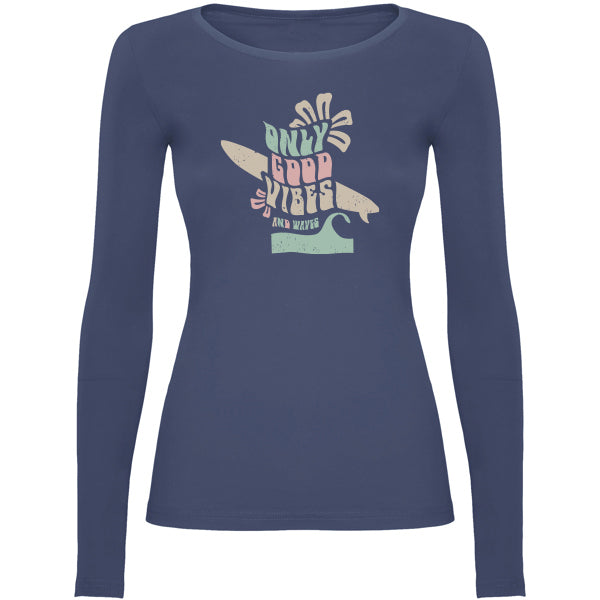 Surfbrett-T-Shirt für Mädchen mit Zeichnung auf der Vorderseite